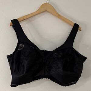 Glamorise Black Lace Full Coverage Bra 52C Vintage-Inspired Plus Size Lingerie